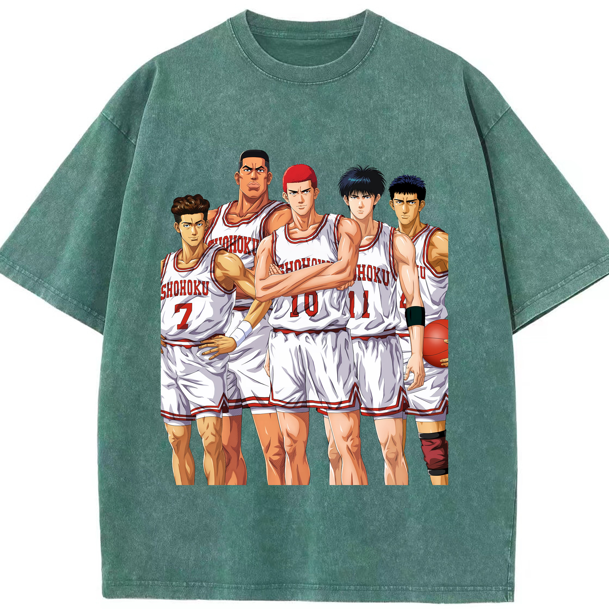 （画像用） SLAM DUNK／スラムダンク 綿100% ヴィンテージ風 半袖Tシャツ（フロントプリント）